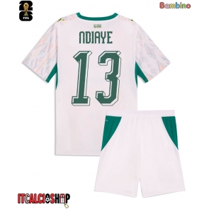 Senegal Iliman Ndiaye #13 Prima Maglia Bambino Mondiali 2026 Manica Corta (+ Pantaloni corti)